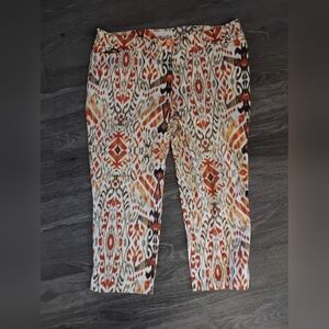 Chico's Size 3 Women’s size 16 Chinos capris cropped pants stretch 38W 23L